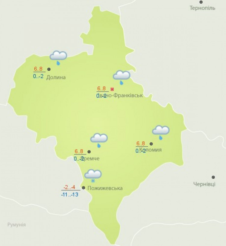 Прогноз погоди на Прикарпатті на 8 квітня