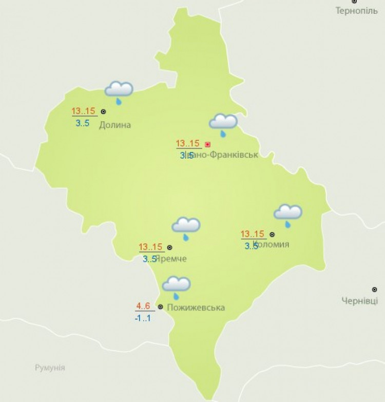 Прогноз погоди на Прикарпатті на 21 квітня