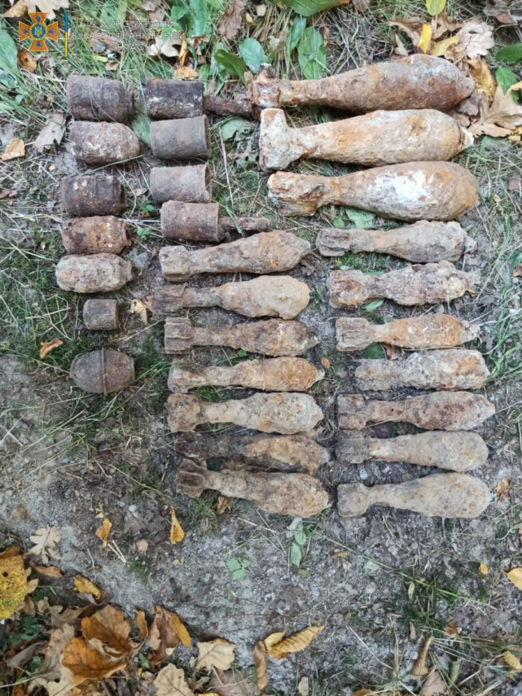 У лісі на Коломийщині виявили сімнадцять мінометних мін та одинадцять ручних гранат